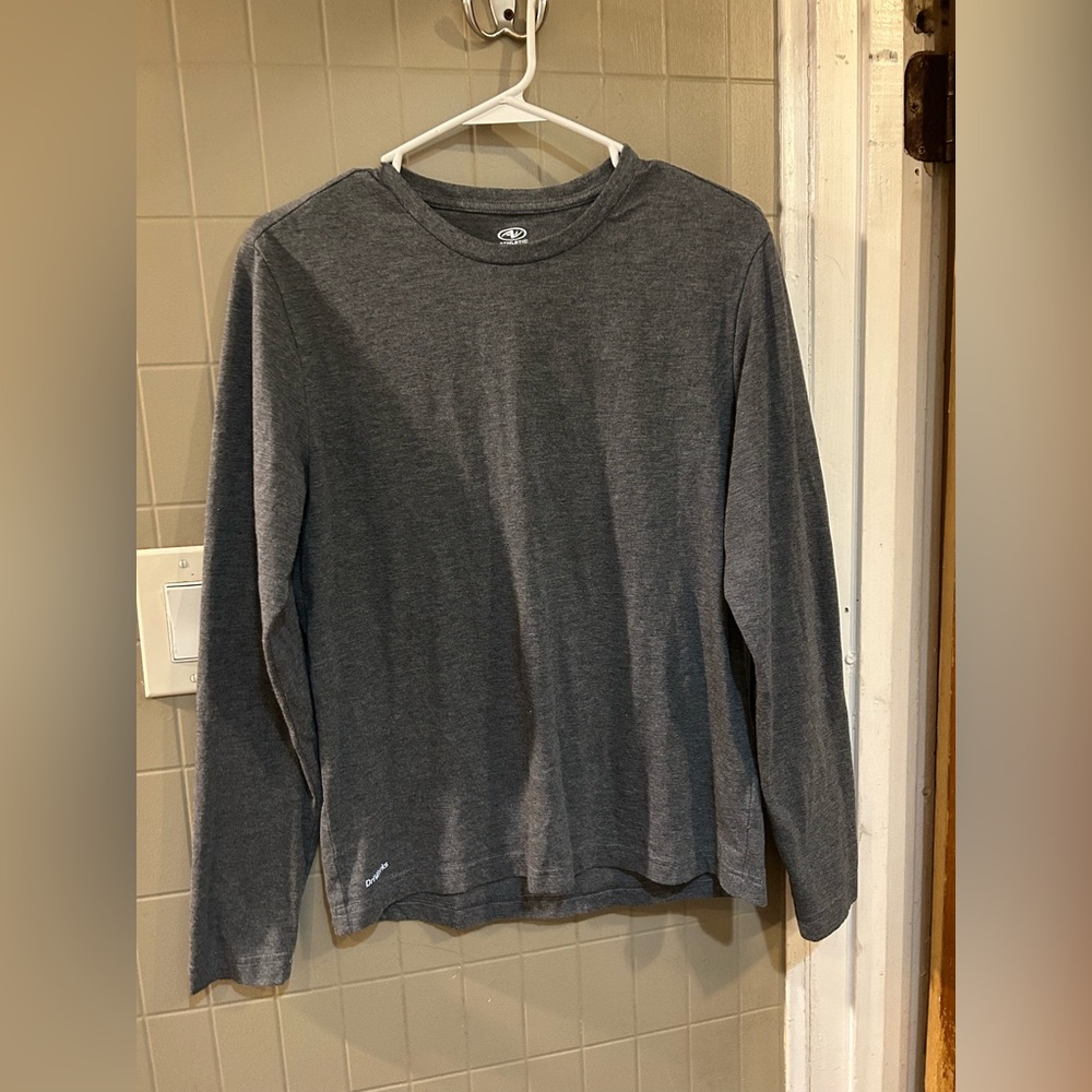 Athletic Works Men's Long-Sleeve Crew Shirt - Charcoal Gray